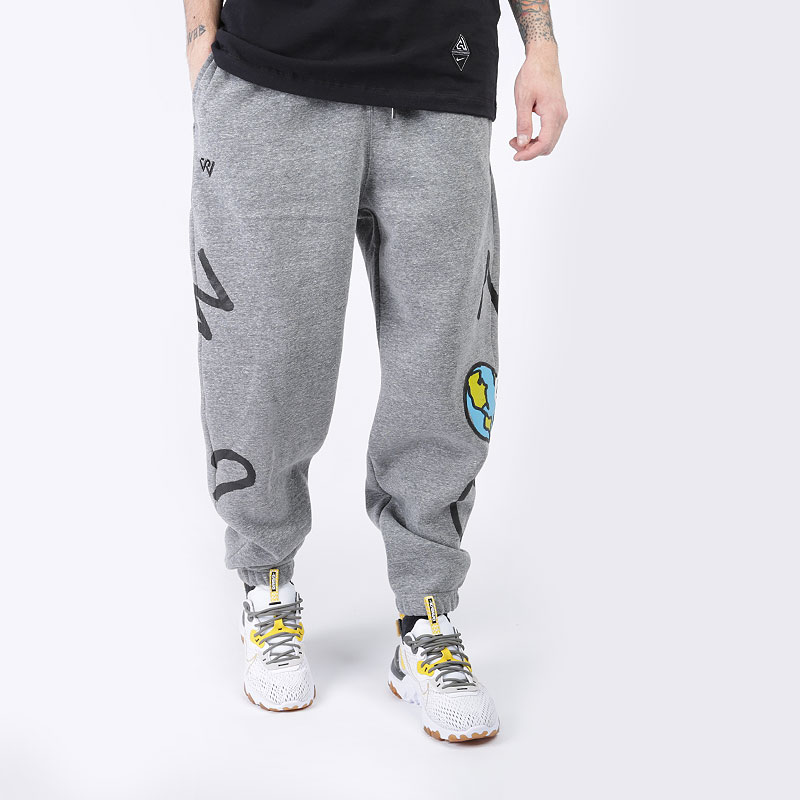 мужские серые брюки Jordan Why Not? Fleece Pants CW4263-091 - цена, описание, фото 1